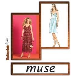 4977 BUTTERICK STRAPPY INSET HALTER TIED  DRESS LENGTHS PATTERN 6-20